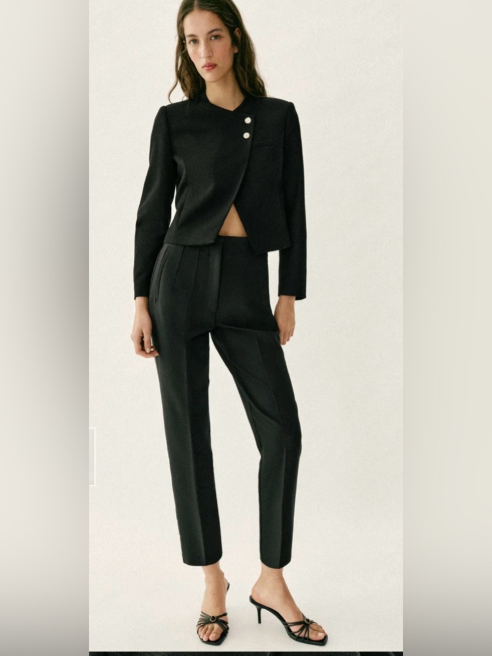 Zara Black Tailored High-Waist Trousers
